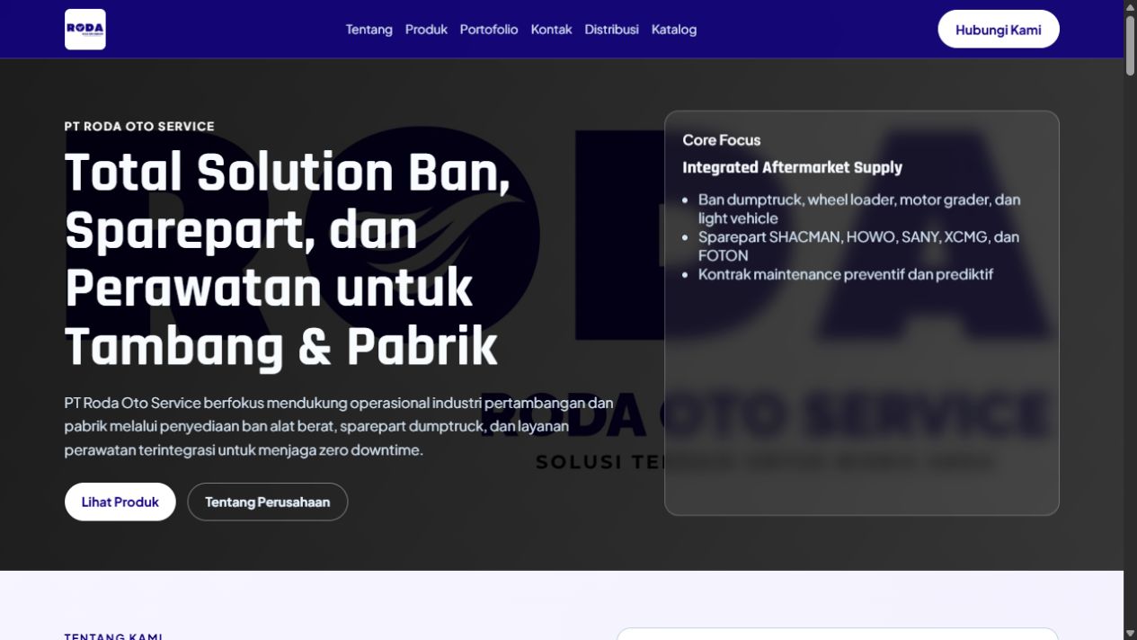 Roda Oto Service website preview